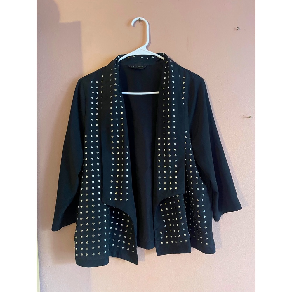 Fully Studded Rock & Republic Black Blazer. Size 12.